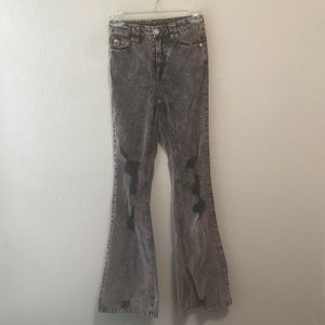Forever 21 Acid Wash Corduroy High Rise Flare Pants